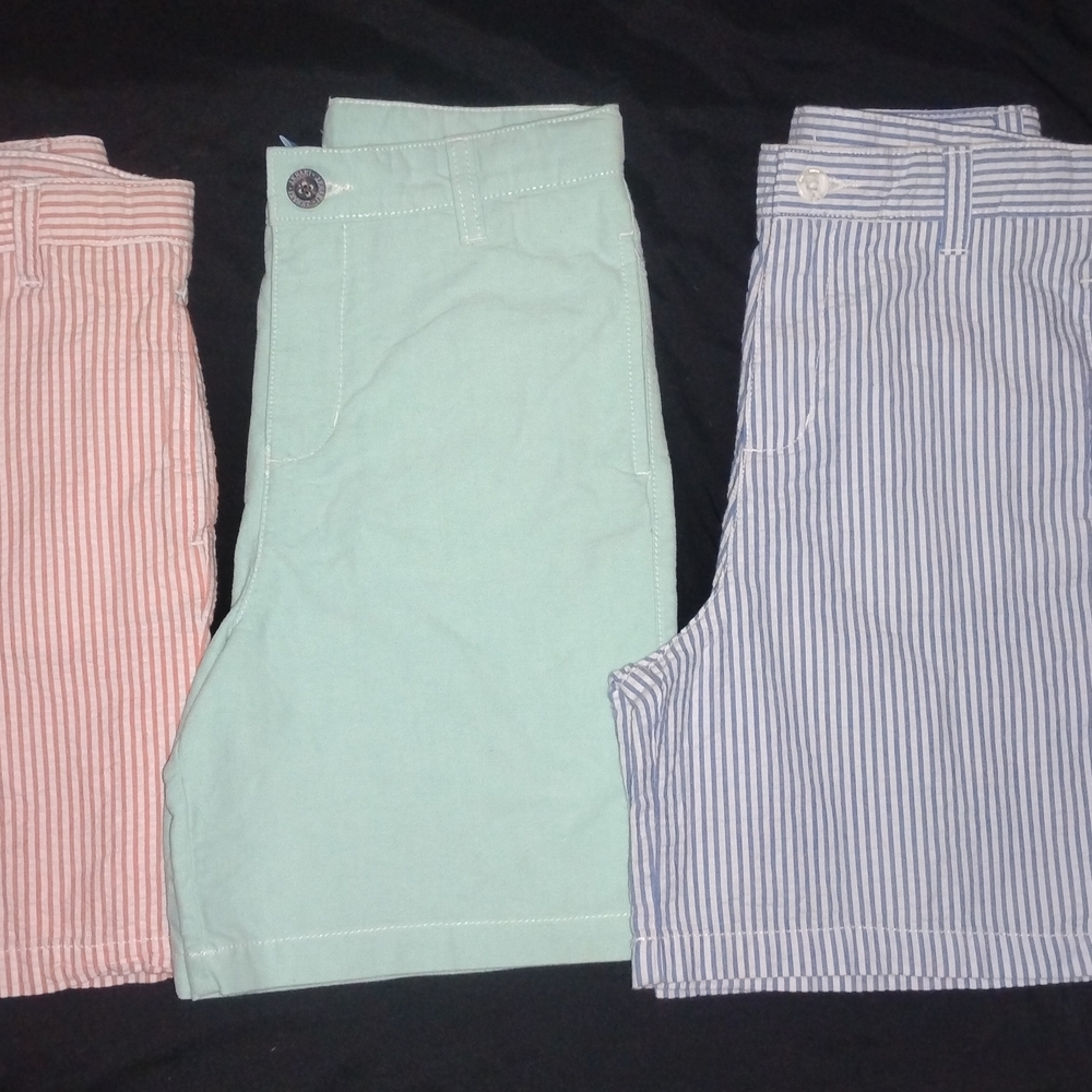 J. Khaki Pink and Green Casual Bottoms Lightweight Cotton Blend